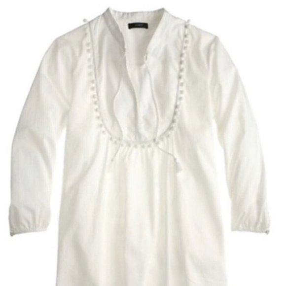 J.Crew A7444 Pom-Pom Tassel Swim Cotton Beach Tunic Top XXS 00 - Picture 2 of 16